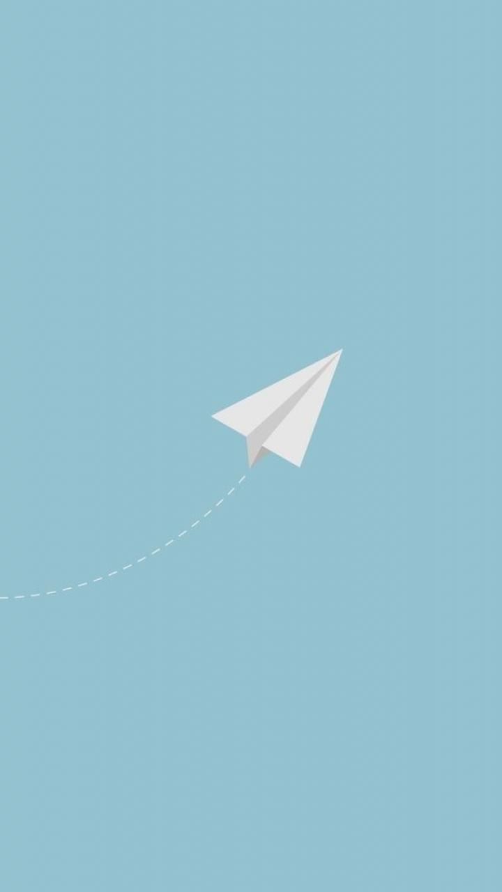بک گراند کیوت سامسونگ با طرح هواپیمای کاغذی سفید بر زمینه آبی