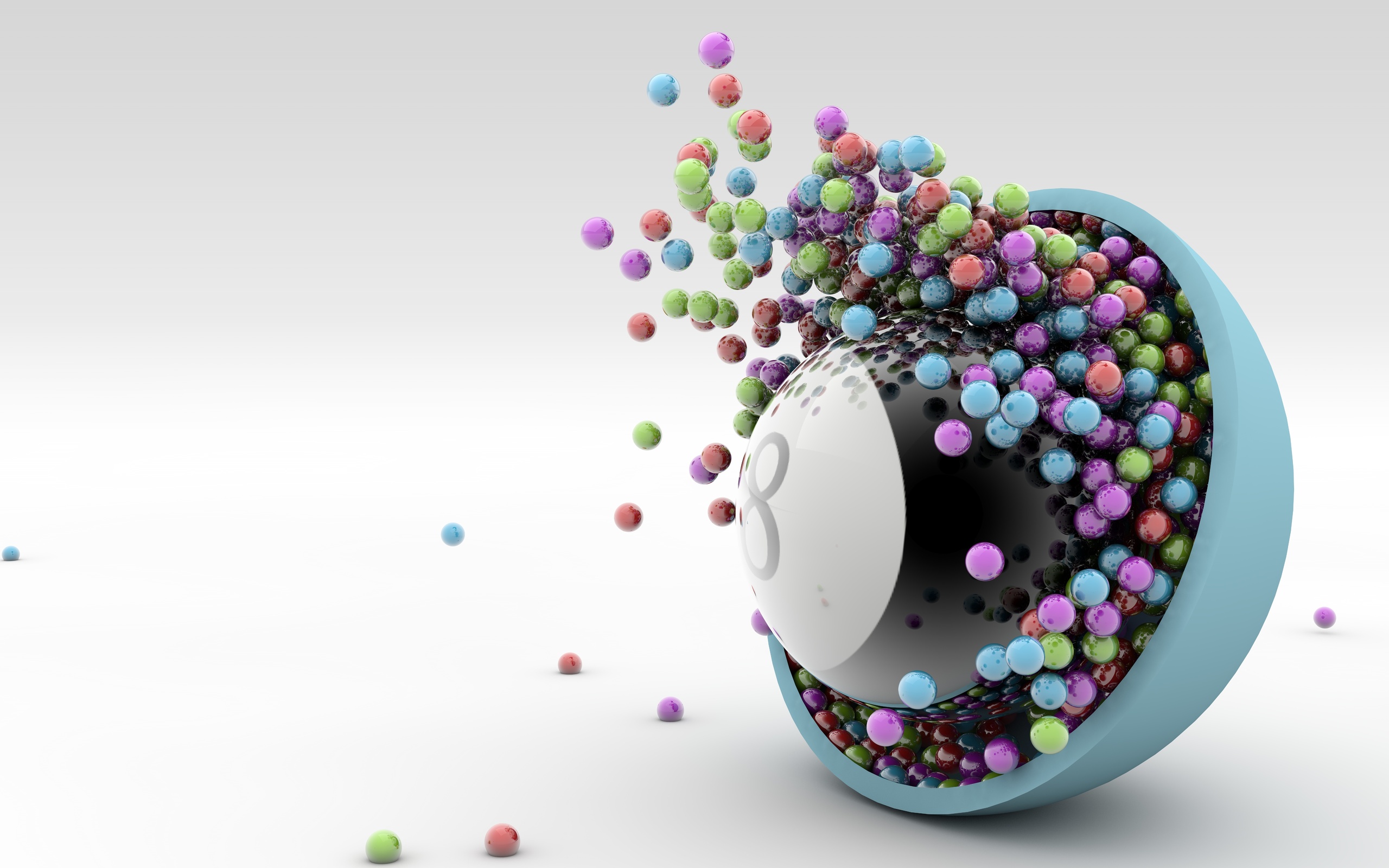 والپیپر هنری خلاقانه توپ های بیلیارد برای زمینه لپ تاپ