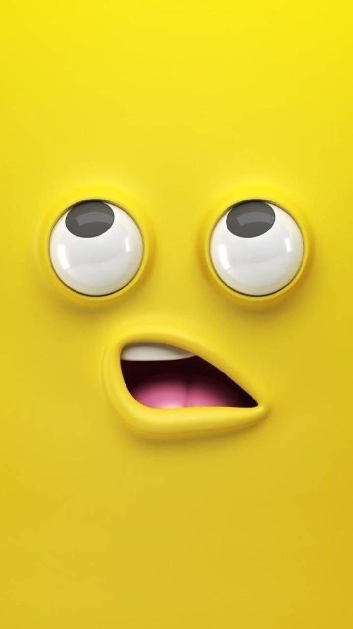 تصویر جالب از استیکر دهن کج با چشمای درشت زرد رنگ
