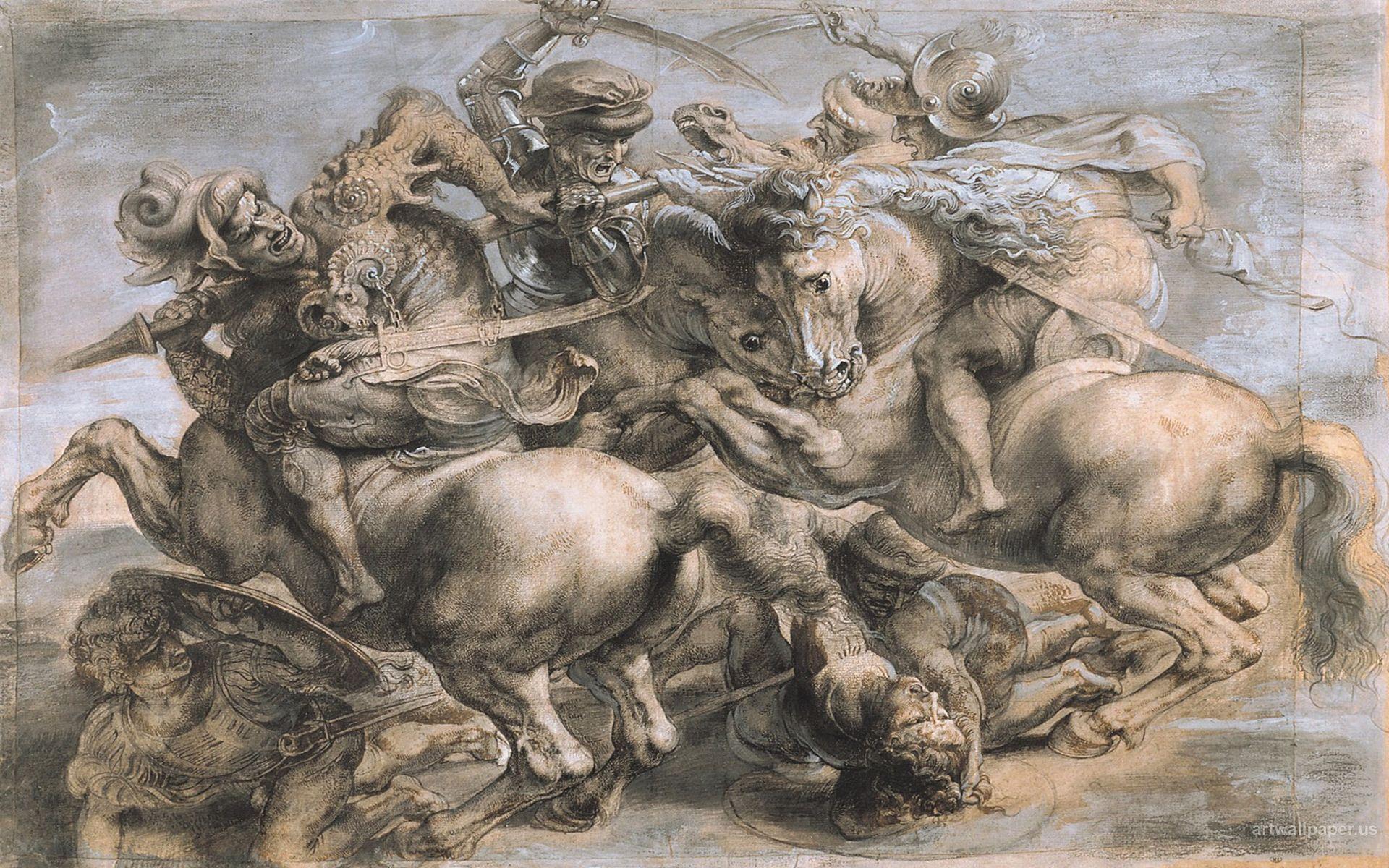 جالب ترین تصویر استوک رایگان از نقاشی جنگ اسب ها لئوناردو داوینچی