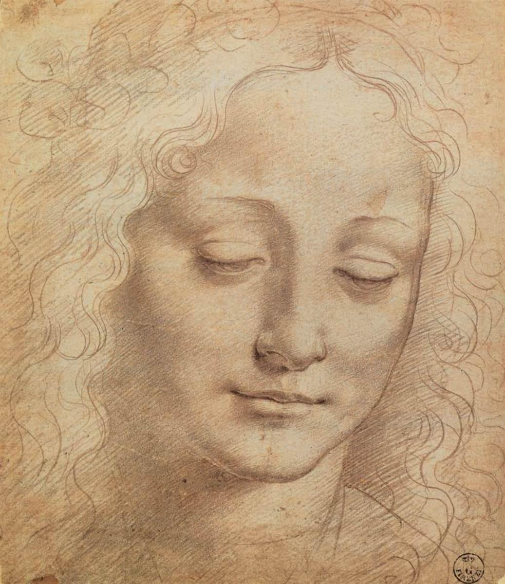 عکس استوک تابلو نقاشی سر زن از نقاش مشهور ایتالیایی به نام لئوناردو داوینچی