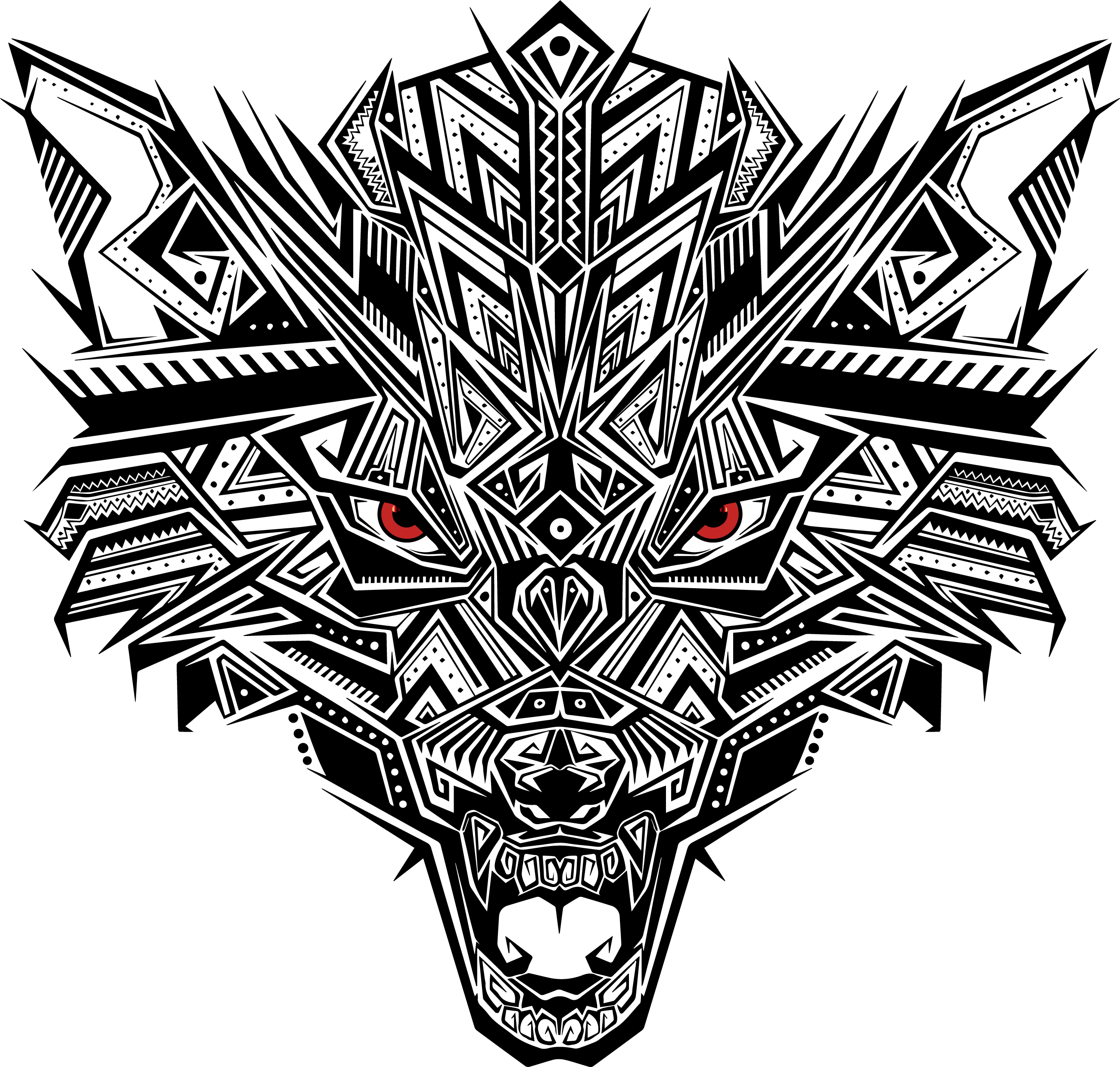 والپیپر خیلی خوشگل از گرگ مینیمال با چشمان قرمز 