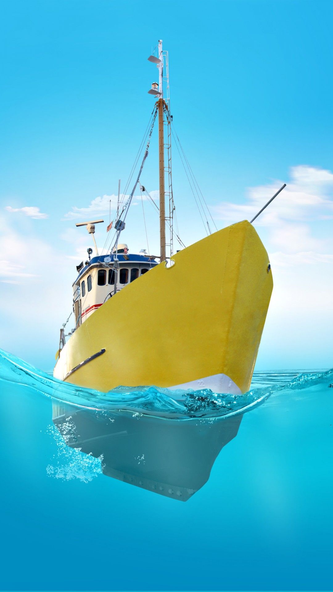 والپیپر جدید قایق تفریحی زرد رنگ مخصوص گوشی سامسونگ