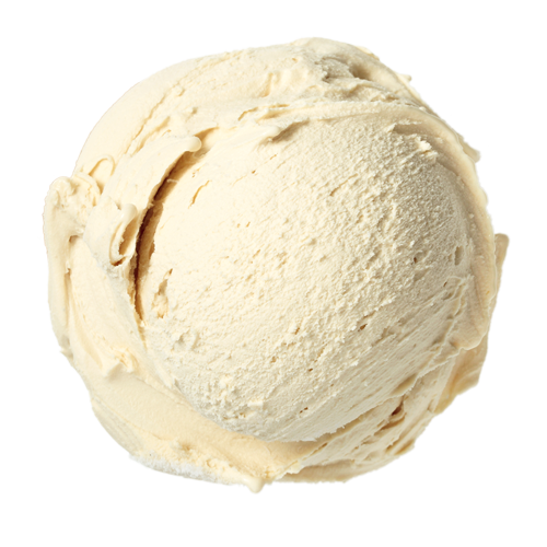 تصویر ساده و واقعی یک اسکوپ بستنی وانیلی دور بری شده 