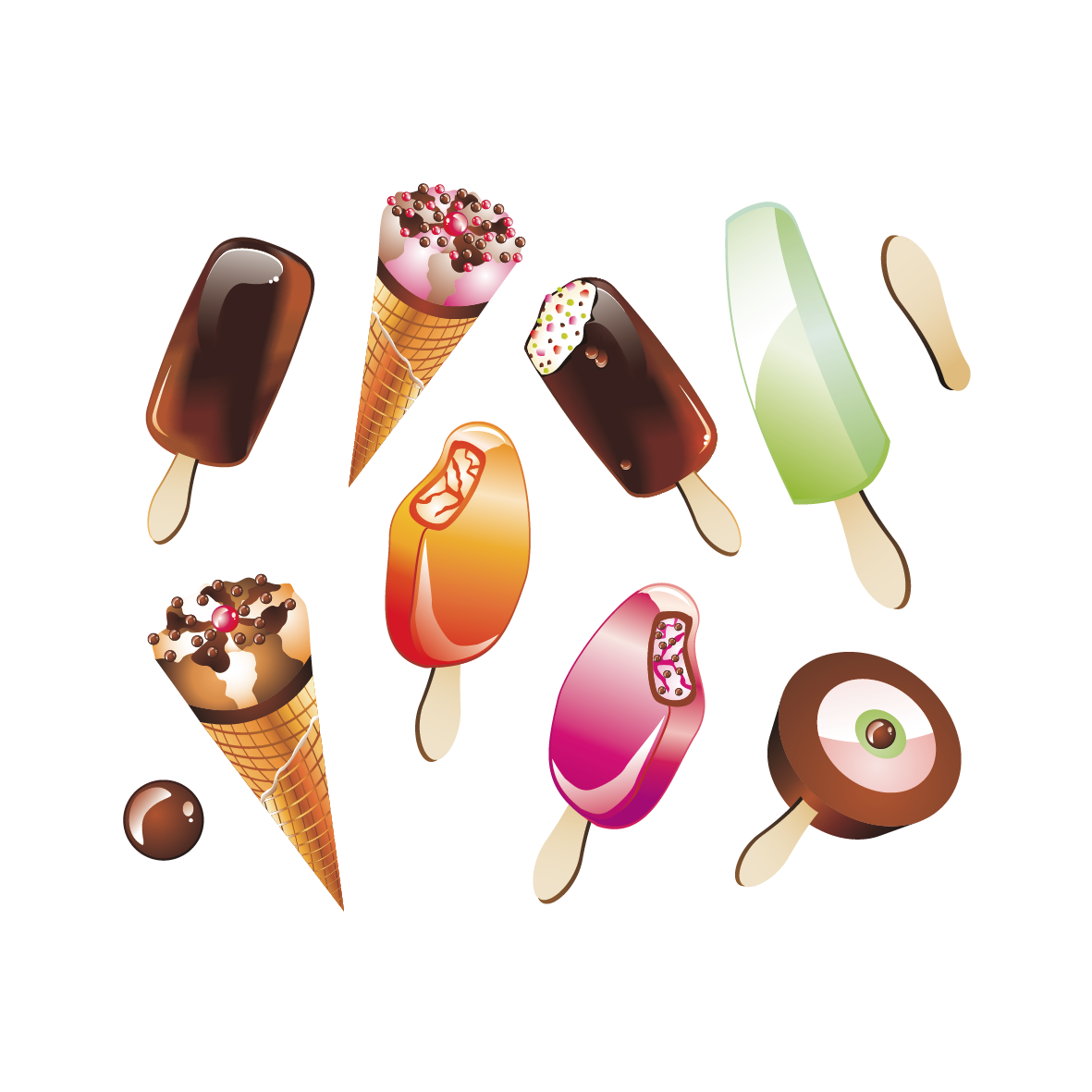 تصویر و عکس PNG بستنی های لاکچری و خوشمزه برای کارهای گرافیکی