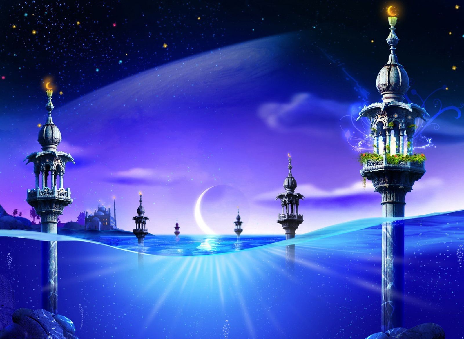 تصویر الهام بخش ماه مبارک رمضان برای نوشتن متن