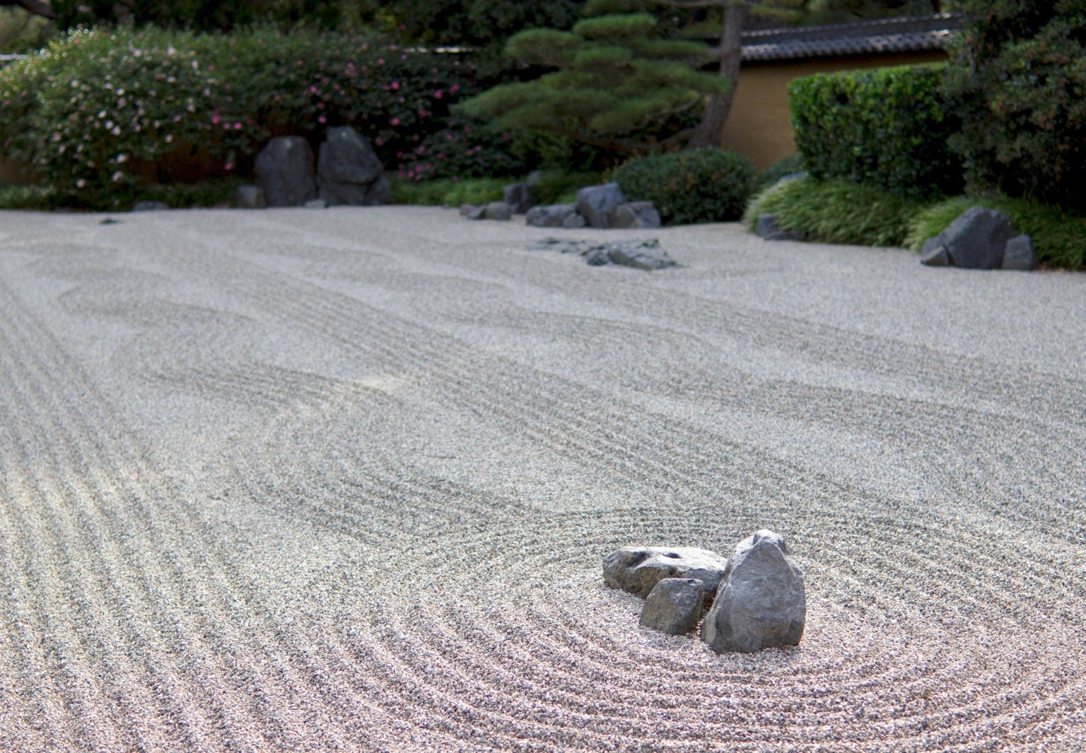 باکیفیت ترین عکس باغ سنگ ژاپنی معروف به باغ ذن با وضوح Full HD