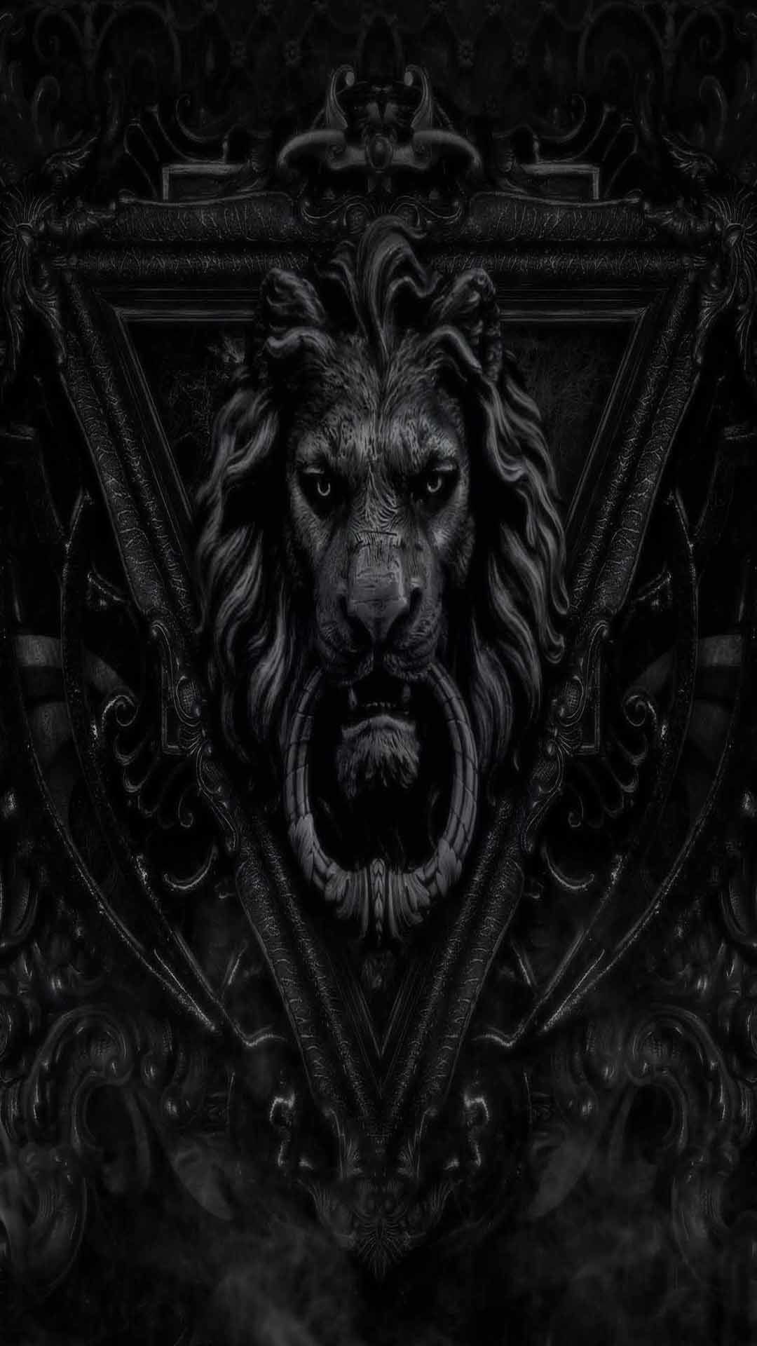والپیپر در ورودی با نماد شیر سلطان جنگل مناسب پوستر و زمینه گوشی آیفون