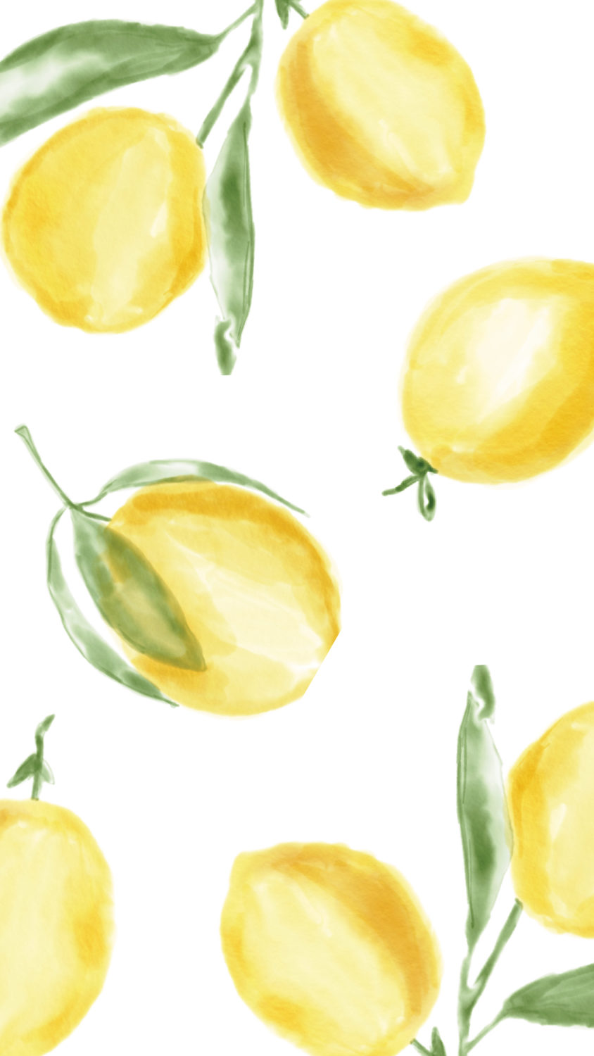 بارگیری طرح نقاشی آبرنگی از لیمو های طلایی با برگ سبز