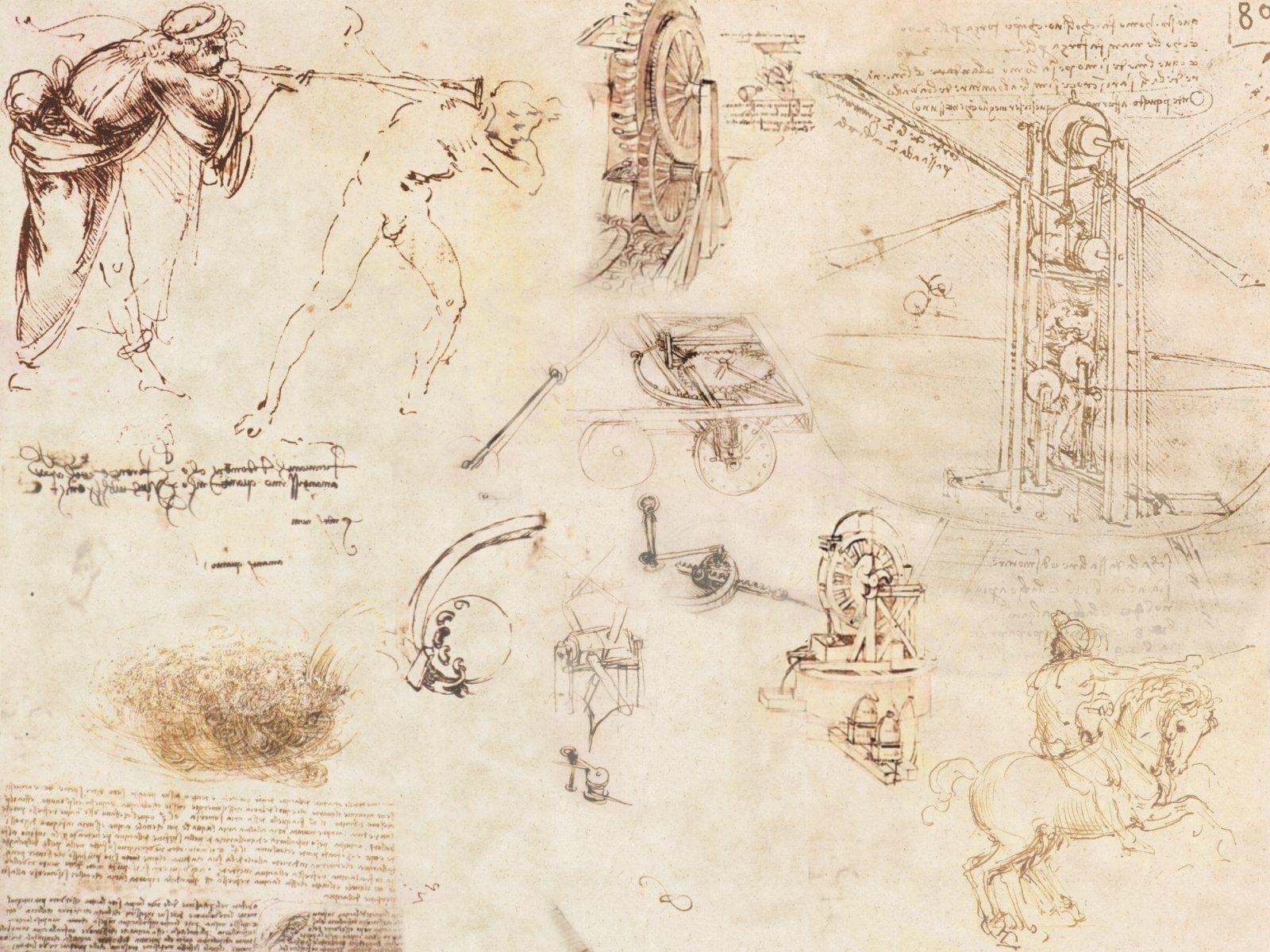 ابتکارات لئوناردو داوینچی در زمینه ی ماشین‌ها و ماشین‌آلات جنگی و پرنده‌های مصنوعی و سیستم‌های هیدرولیکی