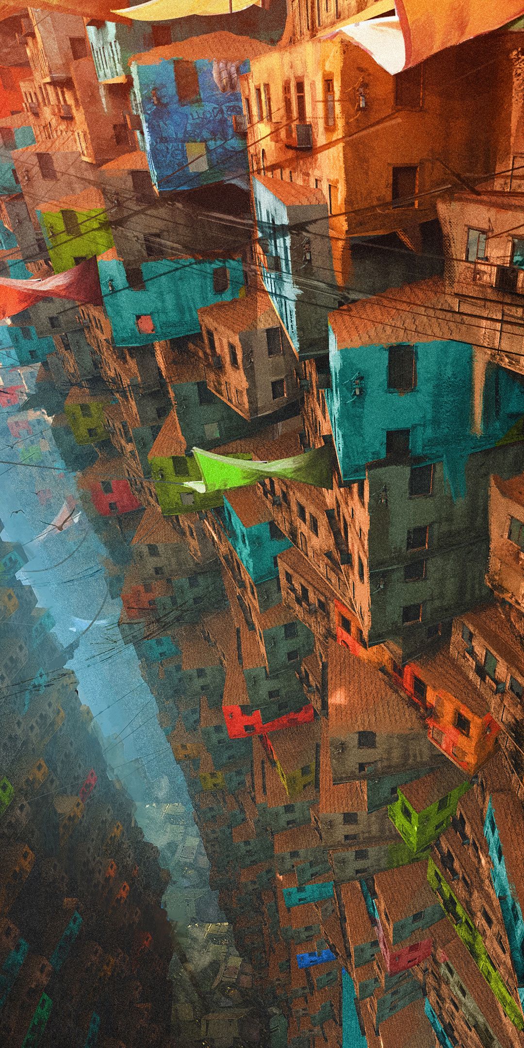 قشنگ ترین والپیپر گوشی سامسونگ از شهر رنگارنگ با ساختمان های دیدنی 