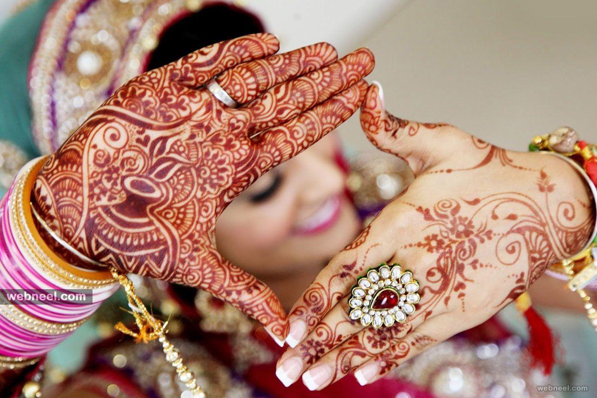 عکس جدید حنا روی دست با الگوی پیچیده هندی برای مراسم عروسی