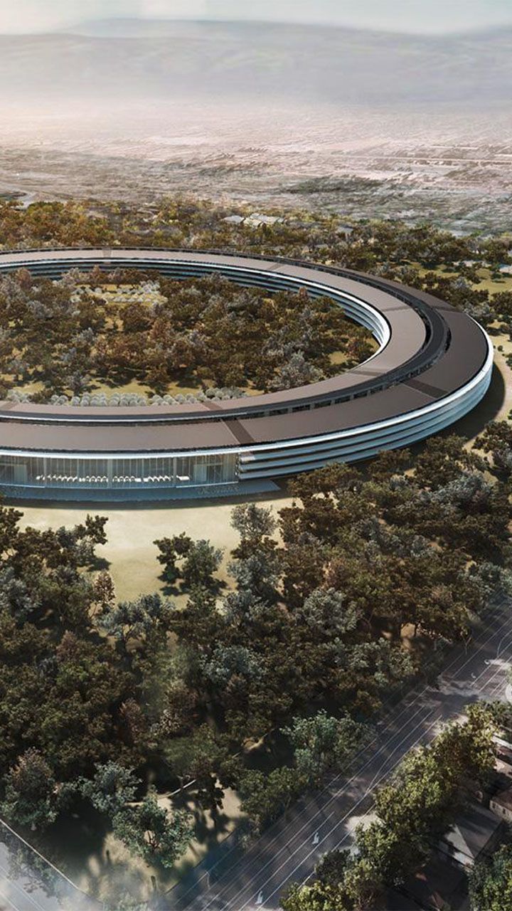 عکس ساختمان بسیار جالب شرکت اپل به شکل سفینه فضایی