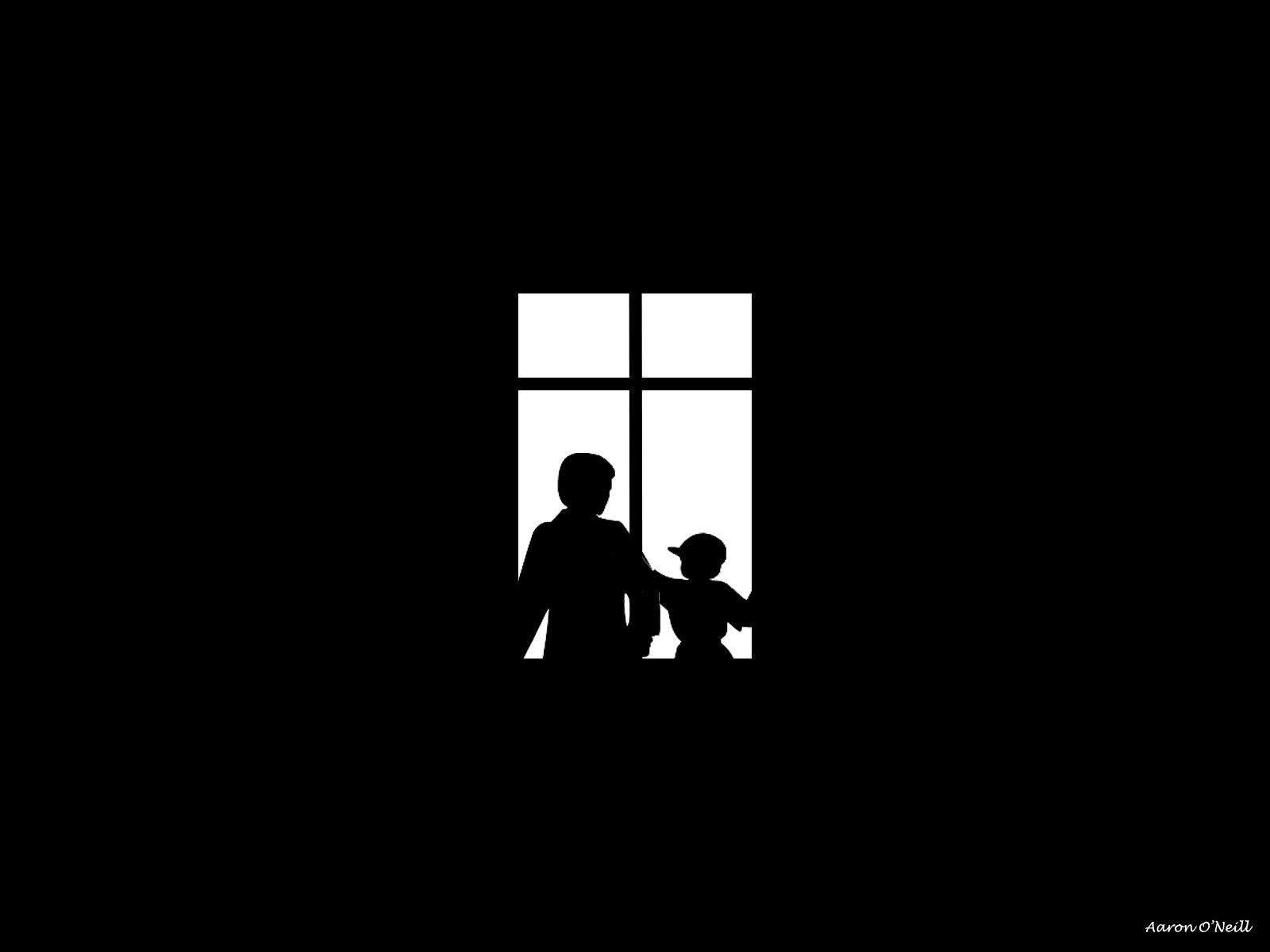 دانلود تصویر جالب سیاه و سفید پدر و پسری با کیفیت خوب  