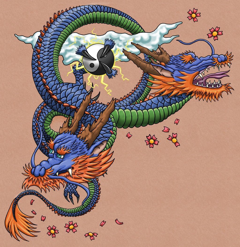 پردانلود ترین نقاشی از موجود خیالی به نام اژدهای ژاپنی