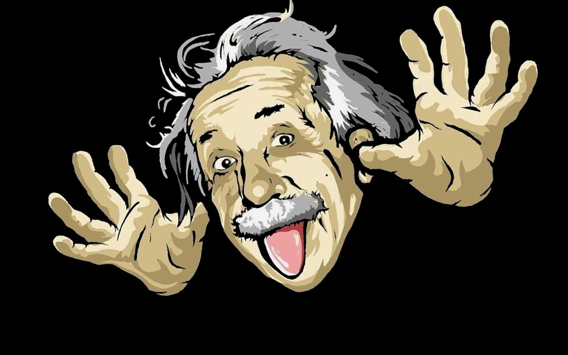کاریکاتور زیبا از نظریه پرداز نسبیت انیشتین برای پروفایل واتساپ