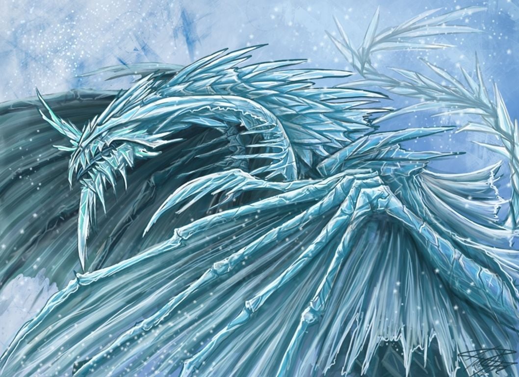 جذاب ترین عکس اژدهای یخی آبی روشن با زیباترین کیفیت 