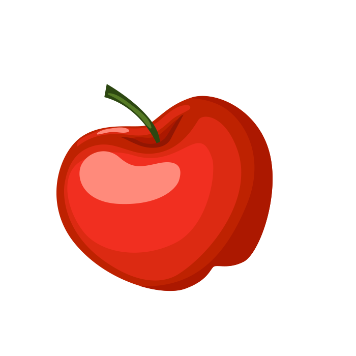 وکتور 3d سیب قرمز کارتونی با کیفیت بالا و کاملا رایگان