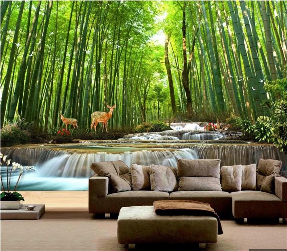 طرح جدید کاغد دیواری جنگل بامبو بسیار لوکس و لاکچری 