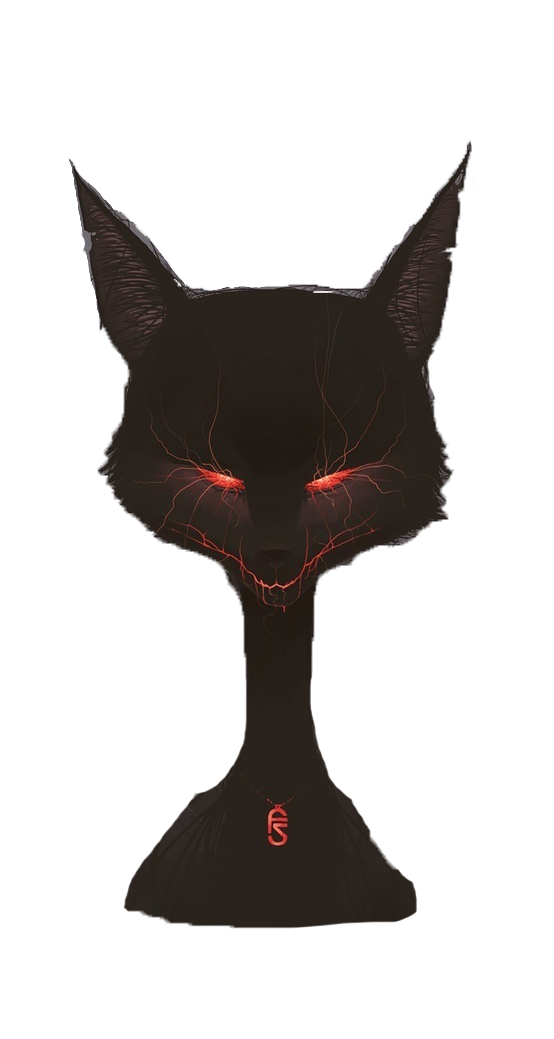 عکس گربه سیاه تیره و چشمان قرمز با بک گراند مشکی 