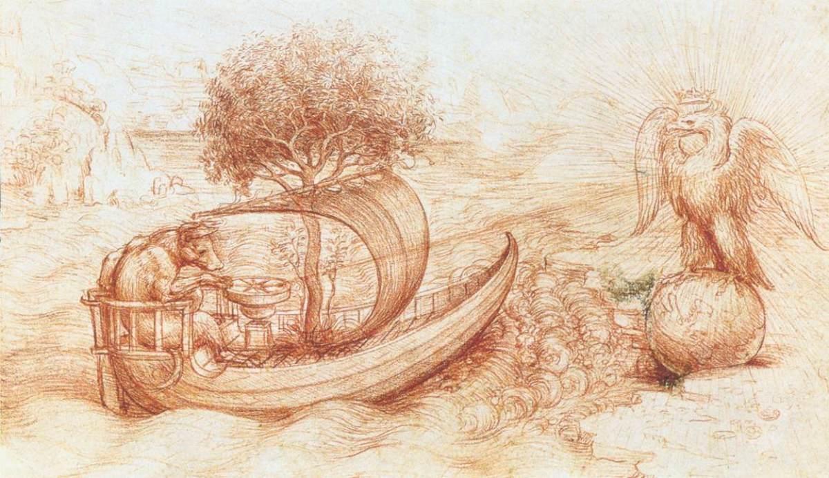 تصویر استوک نقتشی خودنگاره شاهکار هنر لئوناردو داوینچی
