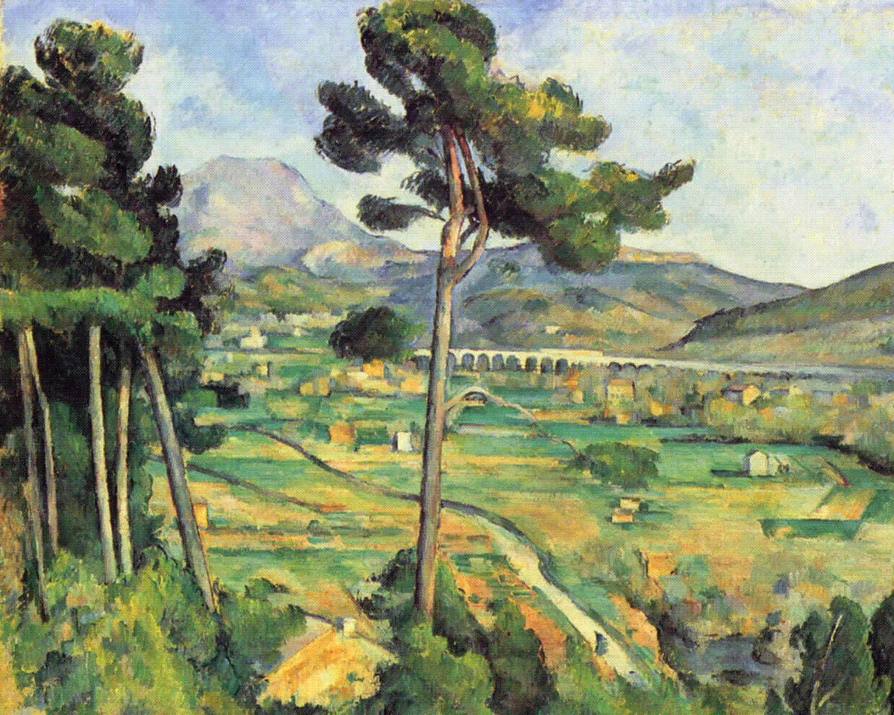 مونت سنت ویکتوری که از بلوو دیده میشود Mont Sainte-Victoire seen from Bellevue 1885 از پل سزان مونت سنت ویکتوری که از بلوو دیده میشود Mont Sainte-Victoire seen from Bellevue 1885 از پل سزان