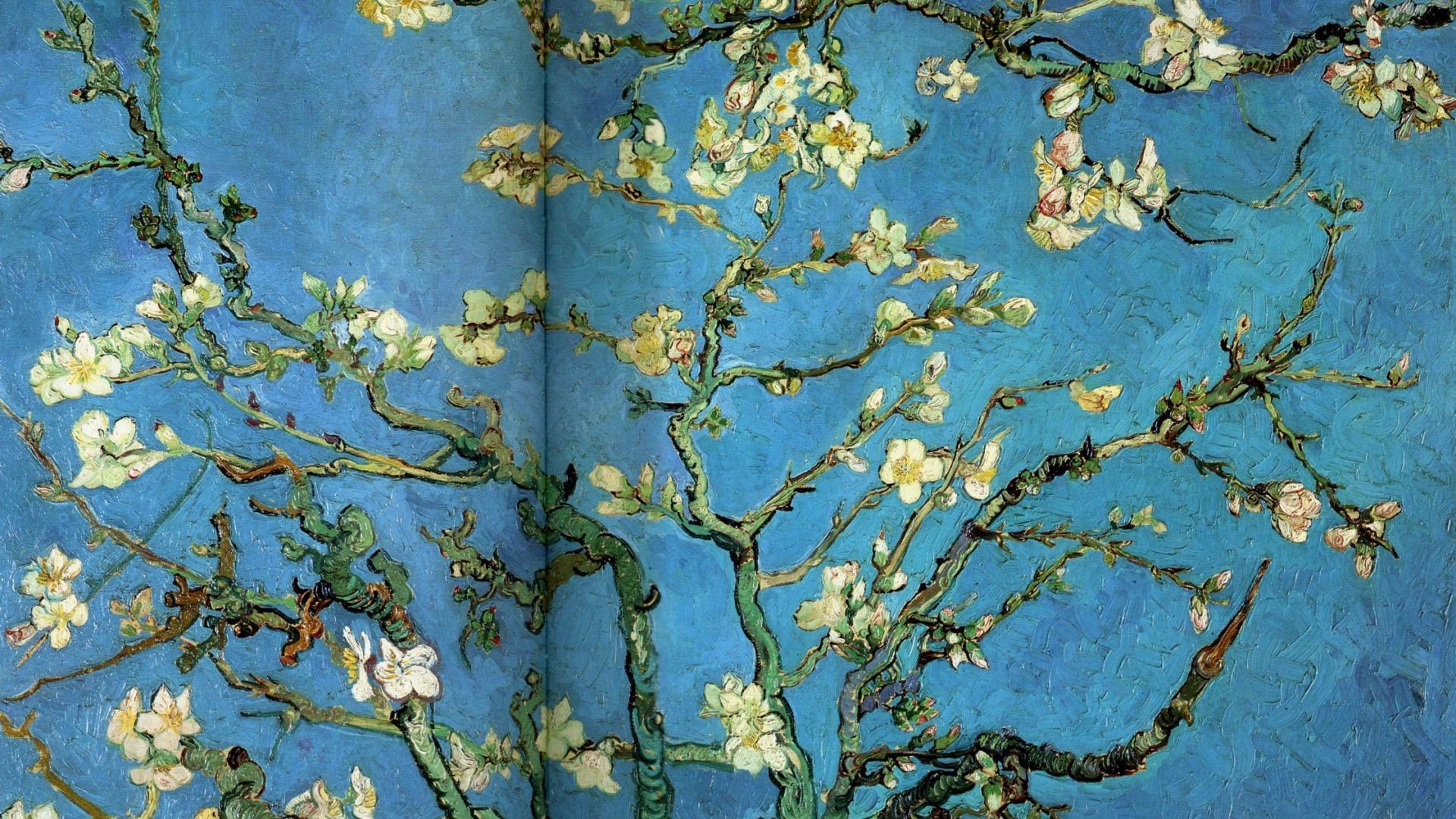 نقاشی شکوفه های بادام ونسان ون گوگ برای بکگراند هنرمندان 