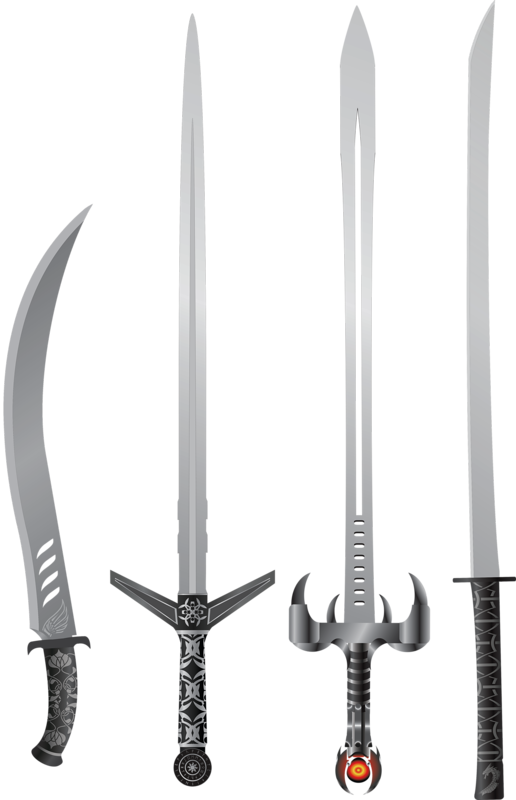 وکتور انواع شمشیر جنگی مناسب استفاده در inshot و photoshop