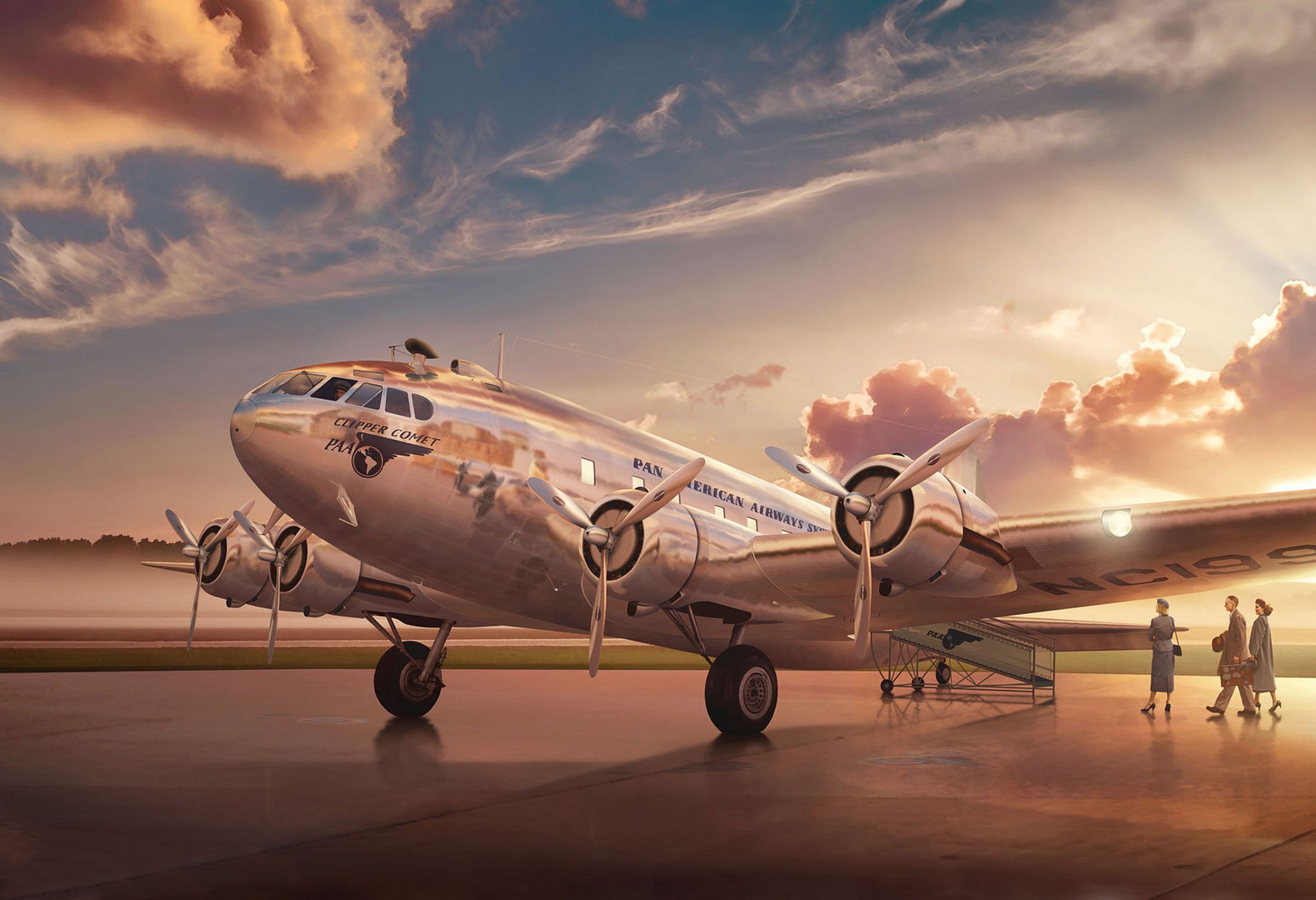 عکس رویایی خوشگل ترین هواپیمای قدیمی با بدنه براق