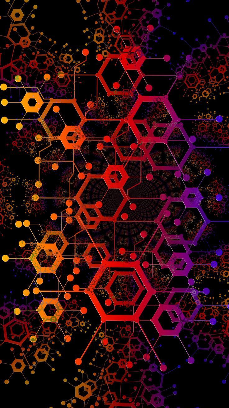 عکس دیجیتالی کامپیوتری تکسچر و بافت هندسی و چند ضلعی زمینه مشکی 