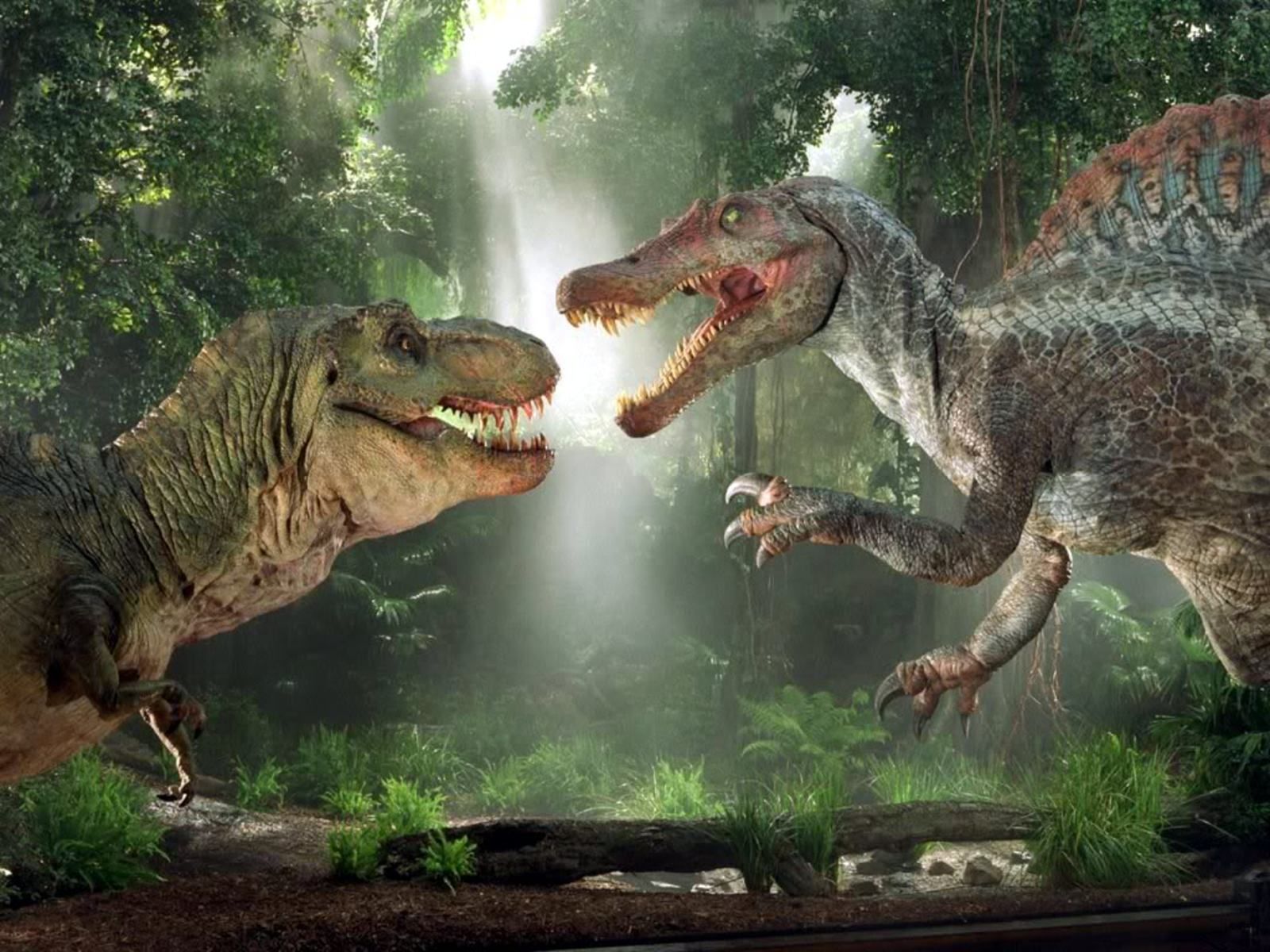 بهترین تصویر جنگ دو دایناسور بزرگ ترسناک برای پست و استوری 