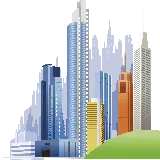 چاپ قاب موبایل و گوشی واقعی ترین عکس شهر بزرگ و ساختمان های بلند با فرمت PNG و دور بری شده 