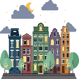 چاپ قاب موبایل و گوشی دانلود طرح گرافیکی شهر بزرگ دور بری شده بدون بک گراند 