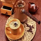 چاپ قاب موبایل و گوشی دانلود تصویر دلپسند قهوه ترک در فنجان و قهوه جوش خوشرنگ