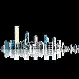 چاپ قاب موبایل و گوشی دانلود عکس پی ان جی PNG شهر بزرگ با بک گراند مشکی 