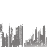 چاپ قاب موبایل و گوشی دانلود تصویر واقعی و سیاه سفید PNG از شهر بزرگ 