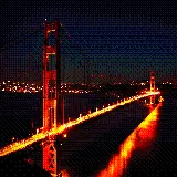 چاپ قاب موبایل و گوشی عکس مدرن پل گلدن گیت کالیفرنیا در شب تیره Golden Gate 