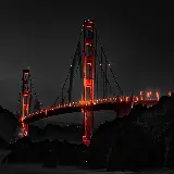 چاپ قاب موبایل و گوشی حس و حال عجیب تصویر پل گلدن گیت در شب Golden Gate at night 