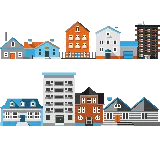 چاپ قاب موبایل و گوشی عکس گرافیکی کامپیوتری شهر بزرگ و کوچک دور بریده شده پی ان جی 