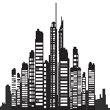 چاپ قاب موبایل و گوشی عکس رایگان پی ان جی PNG شهر بزرگ به صورت دور بری شده 