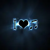 چاپ قاب موبایل و گوشی عکس پروفایل خاص I Love Music مناسب واتساپ و تلگرام
