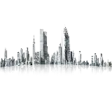 چاپ قاب موبایل و گوشی دانلود رایگان و با کیفیت عکس پی ان جی PNG شهر بزرگ با بکگراند سفید 