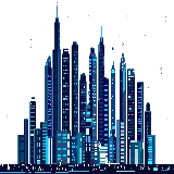 چاپ قاب موبایل و گوشی عکس PNG پی ان جی شهر بزرگ به صورت دور بری شده با بک گراند سفید 