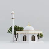 چاپ قاب موبایل و گوشی عکس منحصر به فرد و خاص از مسجد سفید با درختی سبز کنار آن 