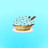 چاپ قاب موبایل و گوشی عکس فانتزی خاص کاپ کیک خامه ای شکلاتی طرحدار با زمینه آبی
