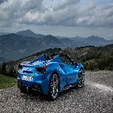 چاپ قاب موبایل و گوشی تصویر زمینه مسحور کننده Ferrari 488 Spider به رنگ آبی شیک