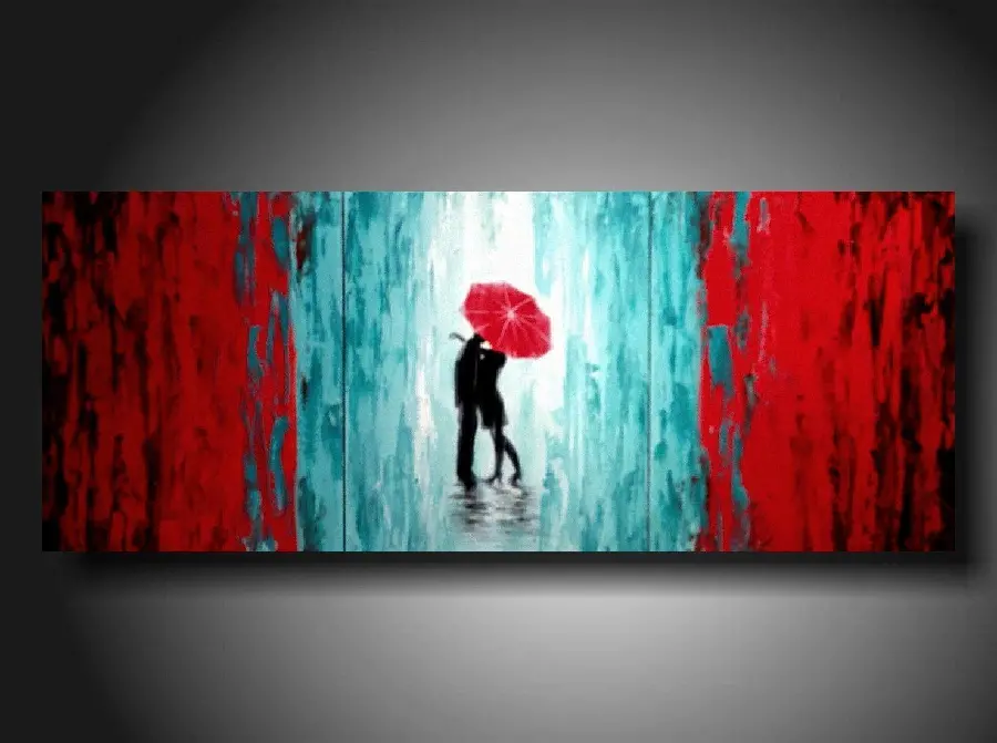 عکس تابلو دیواری هنر مدرن انتزاعی با موضوع عاشقانه 