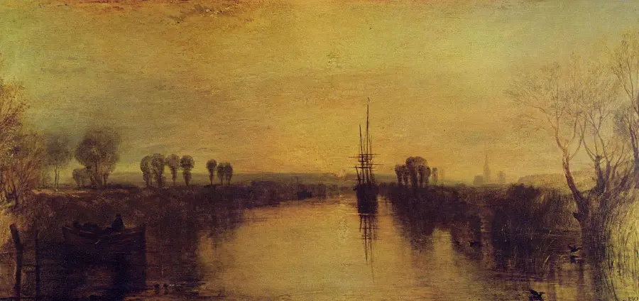 دانلود عکس نقاشی کانال چیچستر از ویلیام ترنر نقاش معروف انگلیسی 