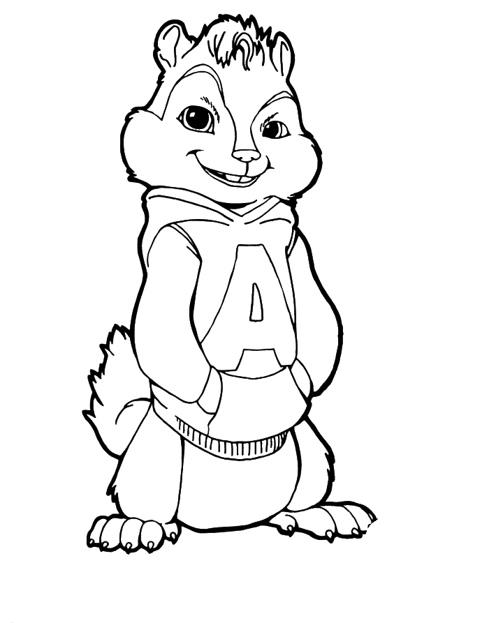 عکس کیوت سنجاب پسر در کارتون و فیلم آلوین و سنجاب ها بدون رنگ 