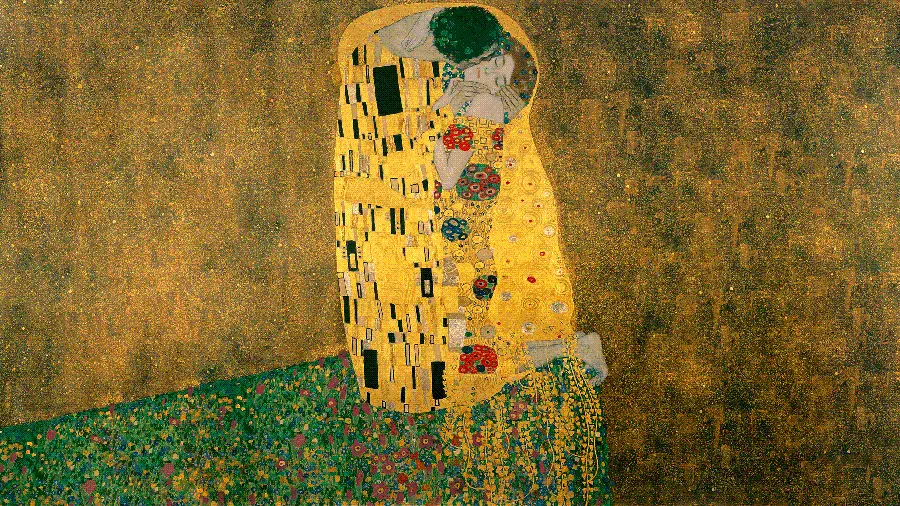 نقاشی بوسه عاشقانه اثر گوستاو کلیمت با کیفیت HD